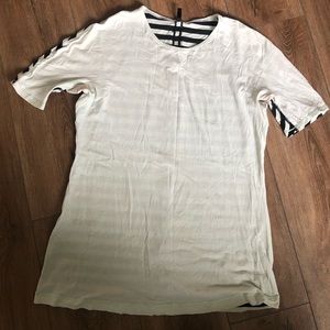 Lululemon T Shirt - Mint Green (front), Black/Mint Green Stripe (back). Size 8.